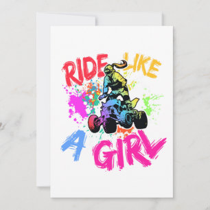 Invitation Ride Like a Girl Quad Bike ATV Rider Girl