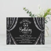 Invitation Rideau à paillettes noir et blanc Surprise 55 ans (Debout devant)