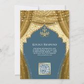 Invitation Rideau de lustre or Dusty bleu Mariage musulman (Dos)