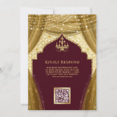 Invitation Rideau de lustre or Mariage musulman bourgogne (Dos)