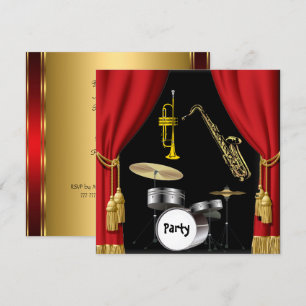 Invitation Rideau d'invitation à la musique de fête d'anniver