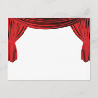 Invitation rideau en velours rouge fantaisie