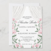 Invitation Rideau floral flush Nuestra Boda Mariage espagnol (Devant)