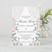 Invitation Rideau floral flush Nuestra Boda Mariage espagnol (Debout devant)