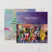 Invitation RIDEAUX DE CHEVAUX, MUSIQUE DE NUIT, Étincelles Bl (Devant / Derrière)