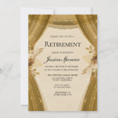 Invitation Rideaux dorés Fleur Robe Parti de retraite (Dos)