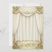 Invitation Rideaux élégants dorés beige crème perle pour soir (Dos)