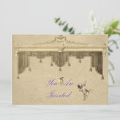 Invitation Rideaux en théâtre épousant l'invitation (Debout devant)