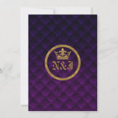 Invitation Rideaux royaux pourpre et or Faire défiler la fête (Dos)
