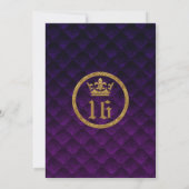 Invitation Rideaux royaux violets et dorés Anniversaire avec (Dos)