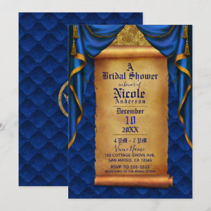 Invitation Rideaux royaux violets et dorés Broderie Cadeau de