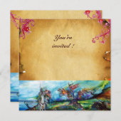 Invitation RIDERS DANS LA TEMPÊTE Chevaliers Parchemin À Chev (Devant / Derrière)