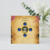 Invitation RIDERS DANS LA TEMPÊTE monogramme saphir (Debout devant)