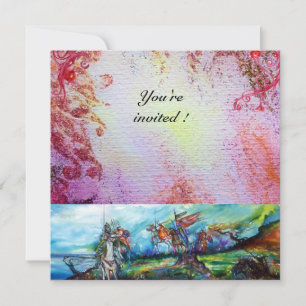 Invitation RIDERS EN TEMPÊTE Chevaliers Médiévaux Horseback P