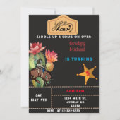 Invitation Riding Cowboy Western Cactus Anniversaire (Devant)