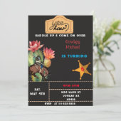 Invitation Riding Cowboy Western Cactus Anniversaire (Debout devant)