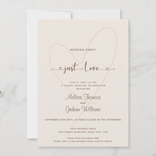 Invitation Rien à redire Just Love désert beige mariage (Devant)