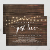 Invitation Rien D'Amoureux, Réception De Mariage Rustique (Devant / Derrière)