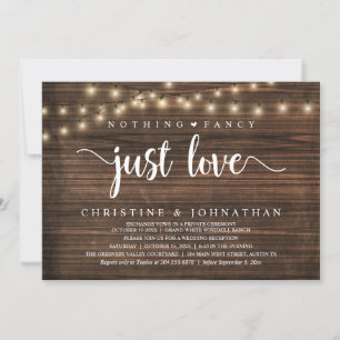 Invitation Rien D'Amoureux, Réception De Mariage Rustique