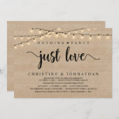 Invitation Rien D'Amoureux, Réception De Mariage Rustique (Devant / Derrière)