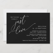 Invitation Rien De Chic, Juste Amour, Dîner Mariage Elopement (Devant)