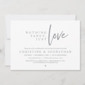 Invitation Rien De Chic, Juste Amour, Dîner Mariage Elopement (Devant)