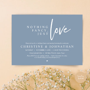 Invitation Rien De Chic, Juste Amour, Dîner Mariage Elopement