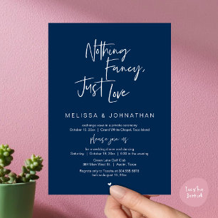 Invitation Rien De Chic, Juste Amour, Dîner Mariage Elopement