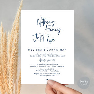 Invitation Rien De Chic, Juste Amour, Dîner Mariage Elopement