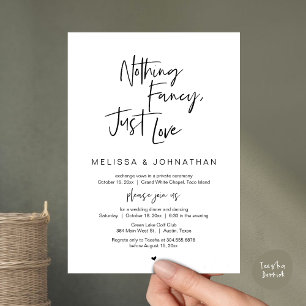 Invitation Rien De Chic, Juste Amour, Dîner Mariage Elopement