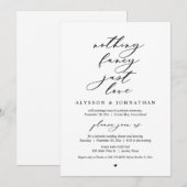 Invitation Rien De Chic, Juste Amour, Dîner Mariage Elopement (Devant / Derrière)
