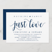 Invitation Rien De Chic, Juste Amour, Dîner Mariage Elopement (Devant / Derrière)
