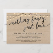 Invitation Rien De Chic, Juste Amour, Dîner Rustique Mariage (Devant)