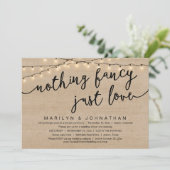 Invitation Rien De Chic, Juste Amour, Dîner Rustique Mariage (Debout devant)