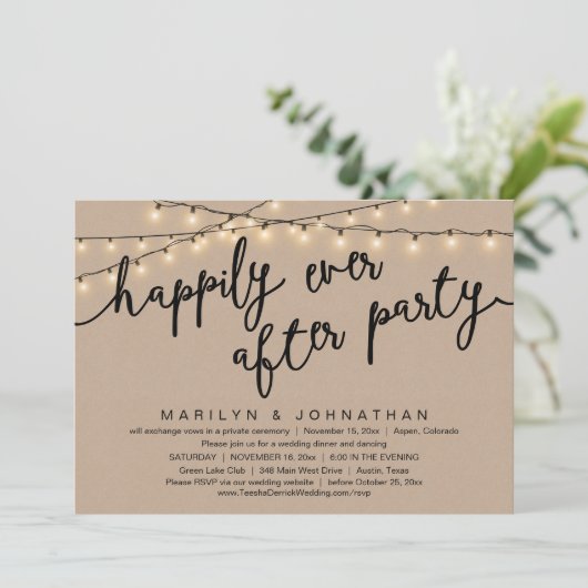 Invitation Rien De Chic, Juste Amour, Dîner Rustique Mariage (Debout devant)