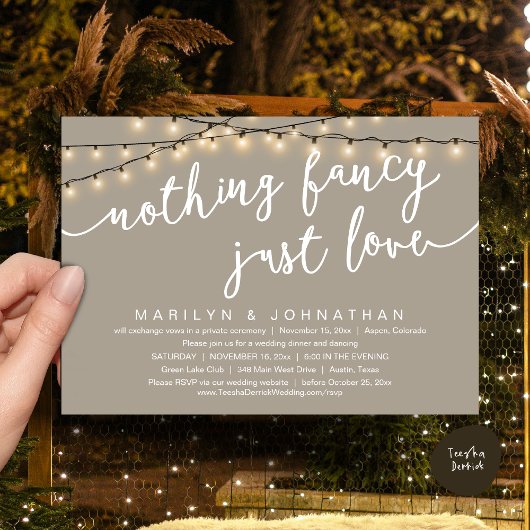 Invitation Rien De Chic, Juste Amour, Dîner Rustique Mariage