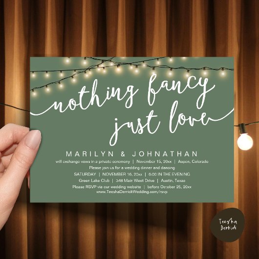 Invitation Rien De Chic, Juste Amour, Dîner Rustique Mariage