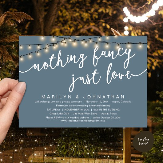 Invitation Rien De Chic, Juste Amour, Dîner Rustique Mariage