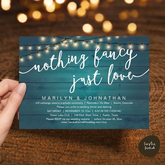 Invitation Rien De Chic, Juste Amour, Dîner Rustique Mariage