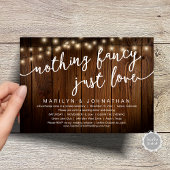 Invitation Rien De Chic, Juste Amour, Dîner Rustique Mariage