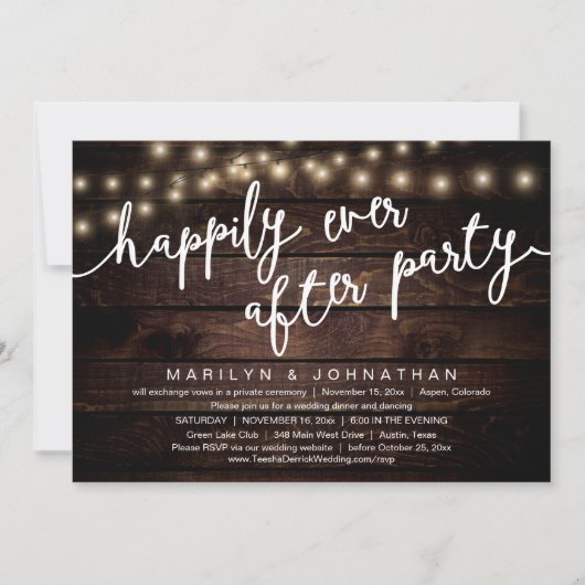 Invitation Rien De Chic, Juste Amour, Dîner Rustique Mariage (Devant)