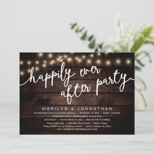 Invitation Rien De Chic, Juste Amour, Dîner Rustique Mariage (Debout devant)