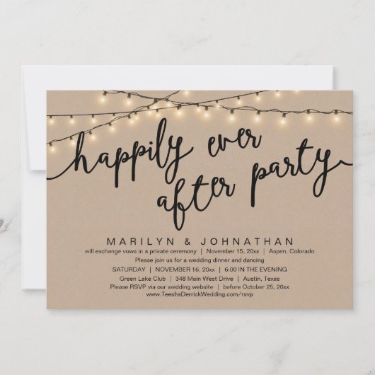 Invitation Rien De Chic, Juste Amour, Dîner Rustique Mariage (Devant)