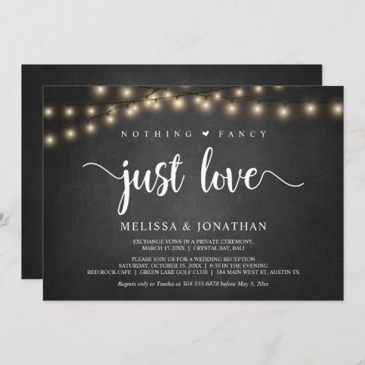 Invitation Rien De Chic, Juste Amour, Éclairage À Cordes (Devant / Derrière)