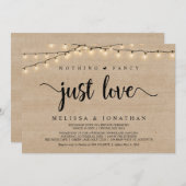 Invitation Rien De Chic, Juste Amour, Éclairage À Cordes (Devant / Derrière)