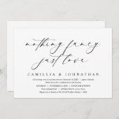 Invitation Rien De Chic, Juste Amour, Mariage Elopement (Devant / Derrière)