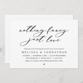 Invitation Rien De Chic, Juste Amour, Mariage Elopement Brunc (Devant / Derrière)