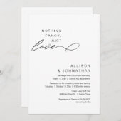 Invitation Rien De Chic, Juste Amour, Mariage Moderne Elopeme (Devant / Derrière)