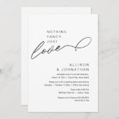 Invitation Rien De Chic, Juste Amour, Mariage Moderne Elopeme (Devant / Derrière)