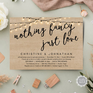 Invitation Rien De Chic, Juste Amour Rustique Dîner Mariage